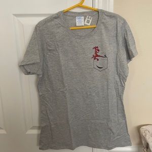 Disney Mulan Mushu T shirt with pocket graphic- Grey